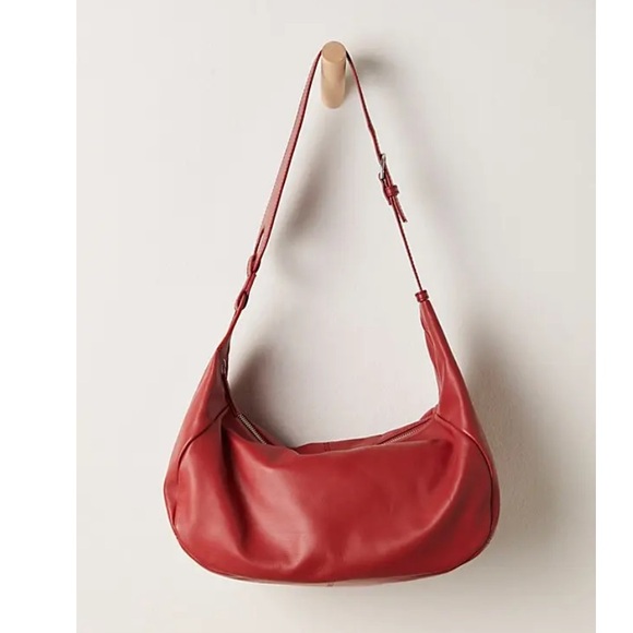 Real Big World Shoulder Bag 
COLOR- Crimson
NWOT 
Free People - Picture 1 of 5